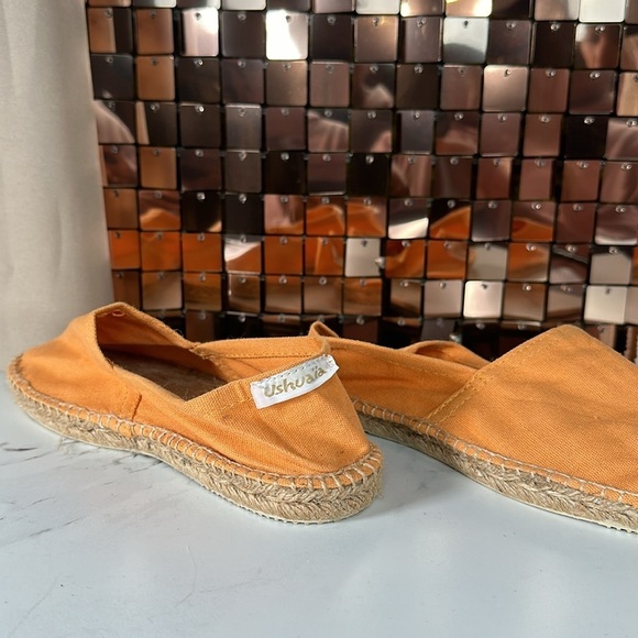 USHUAIA Orange Canvas Slip on Shoes with Jute Details Size 39 - Picture 7 of 13
